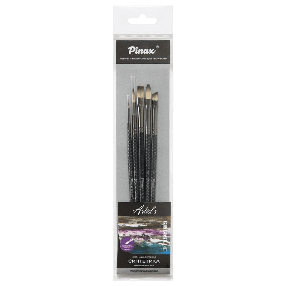 Набор кистей для рисования "Pinax Artists HI-TECH", синтетика, 5 шт.
