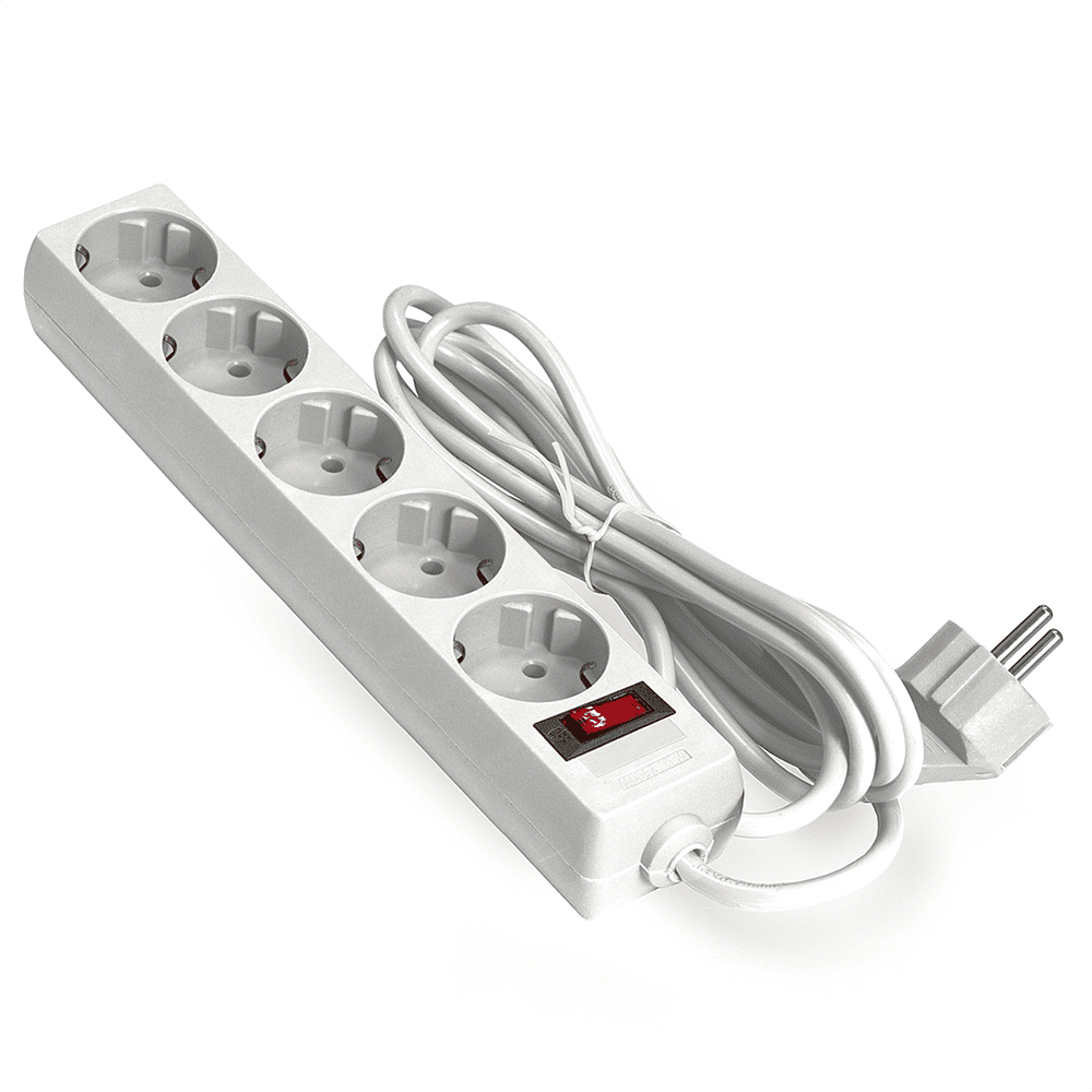 Сетевой фильтр ExeGate SP-5-3W, EX221187RUS, 5 розеток, 3 м, белый
