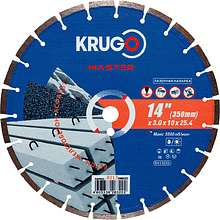 Круг алмазный по бетону Krugo Master, 350х25.4 мм, сегментный