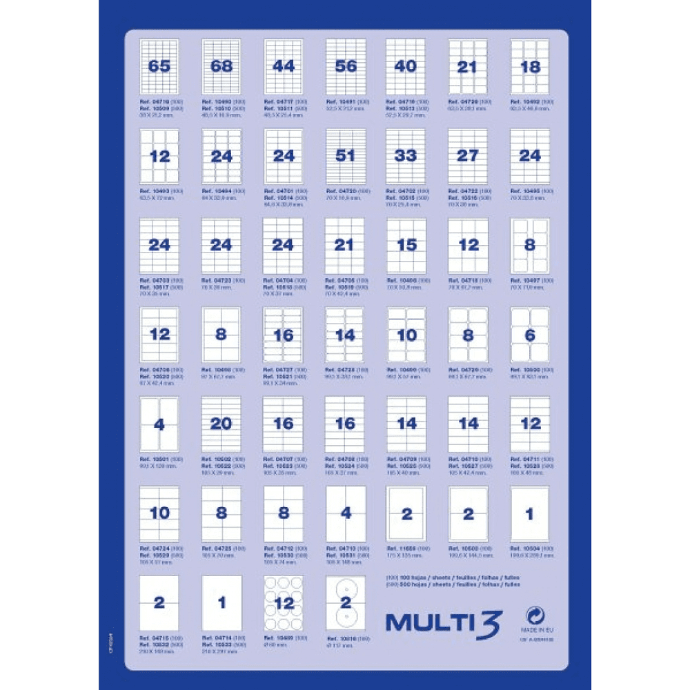 Самоклеящиеся этикетки универсальные MULTI 3, 70х37 мм, 100 листов, белый - 2