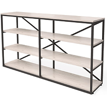 Стеллаж "Loft ОR-1", 1600х350х900 мм, черный, белый крафт