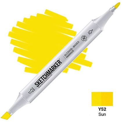 Маркер перманентный двусторонний "Sketchmarker", Y52 солнце