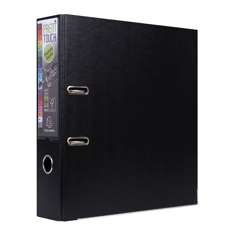 Папка-регистратор "Exacompta", A4, 80 мм, ПВХ, черный