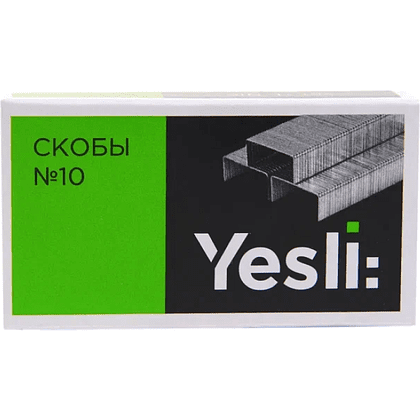 Скоба "Yesli:", №10, 1000 шт, металлик