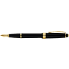 Ручка перьевая F "Bailey Light Polished Black Resin and Gold Tone", черный, золотой - 4