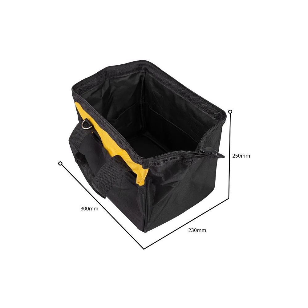 Сумка для инструментов Deli YS EDL-P2, 340х260х300 мм, ткань Oxford, черный, желтый - 13
