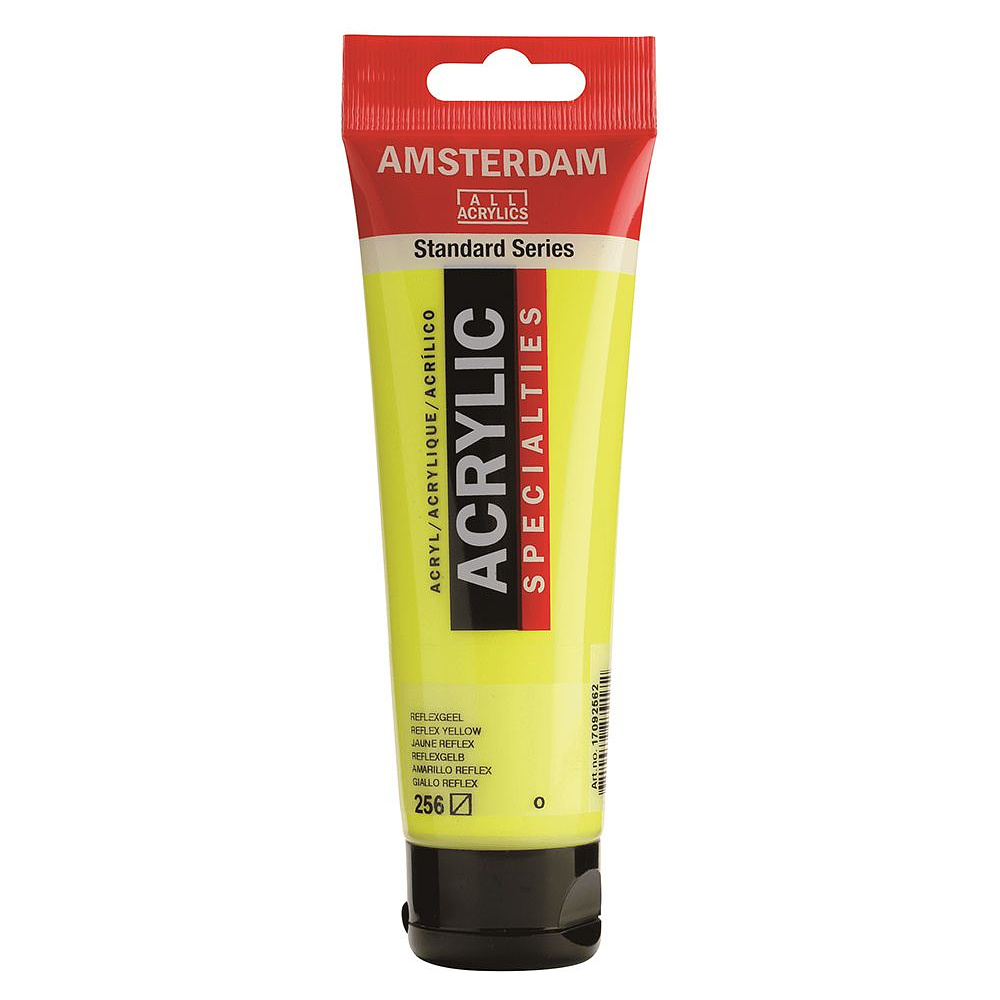 Краска акриловая "Amsterdam", 256 флуоресцентный желтый, 120 мл, туба