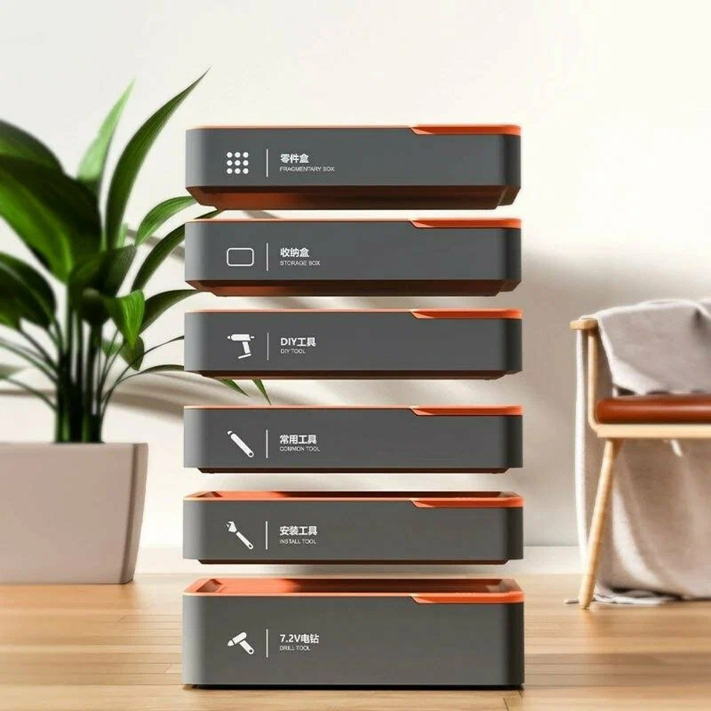 Набор ручного инструмента Deli HS H1001-ADE, 15 предметов, бокс, Soft Touch, оранжевый - 7