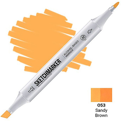 Маркер перманентный двусторонний "Sketchmarker", O53 коричневый песочный