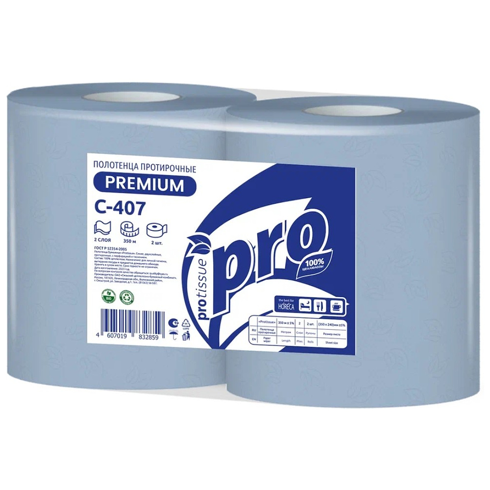 Протирочные полотенца PROtissue, 350 м, 2 слоя, синий - 5