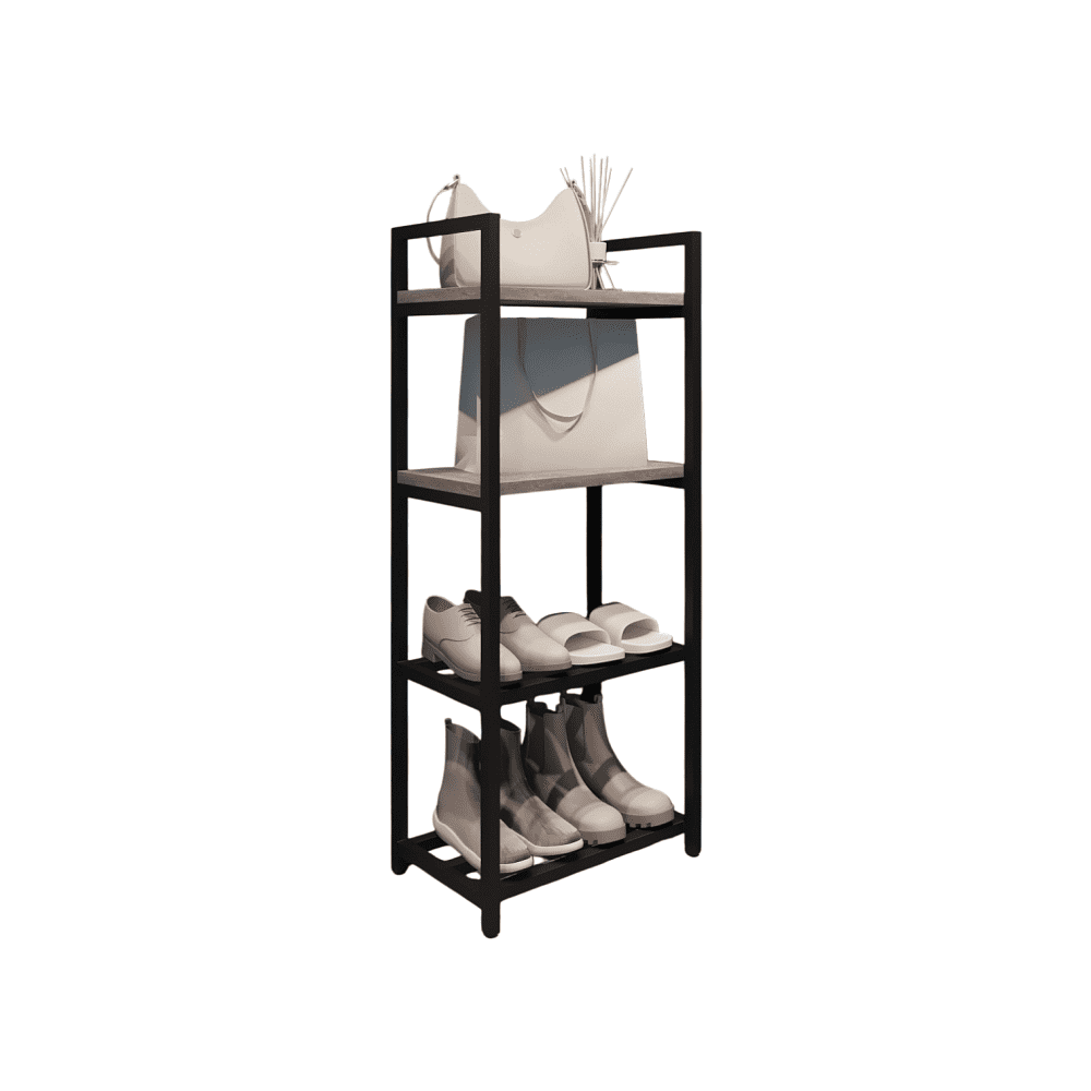 Обувница ALLERD 2+2 RION, черный муар, 440х250х1030, бетон