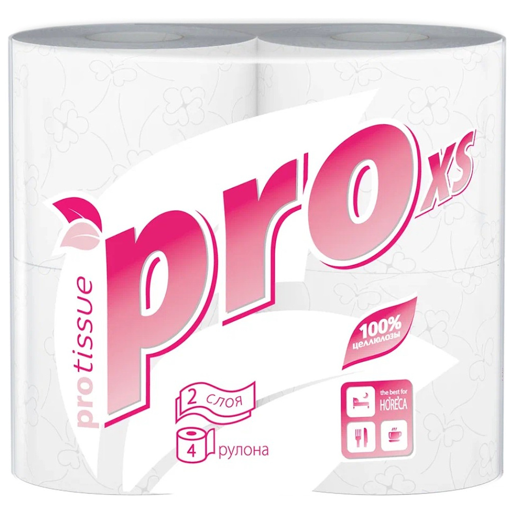Бумага туалетная  PROtissue 18м, 2 слоя, 4 рул, 100% целлюлоза