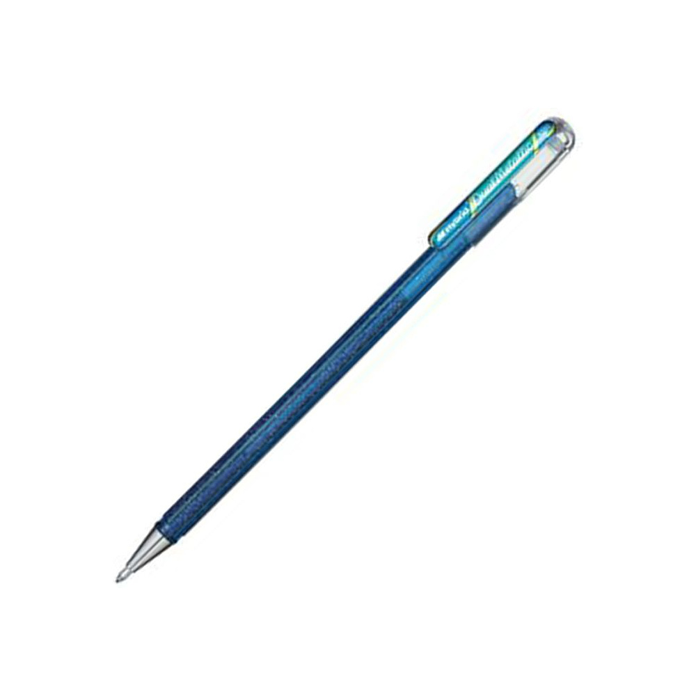 Ручка гелевая "Dual Metallic", 1.0 мм, голубой, стерж. голубой