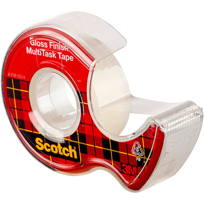 Клейкая лента Scotch "Crystal" в диспенсере, 19x7.5 мм/м - 2