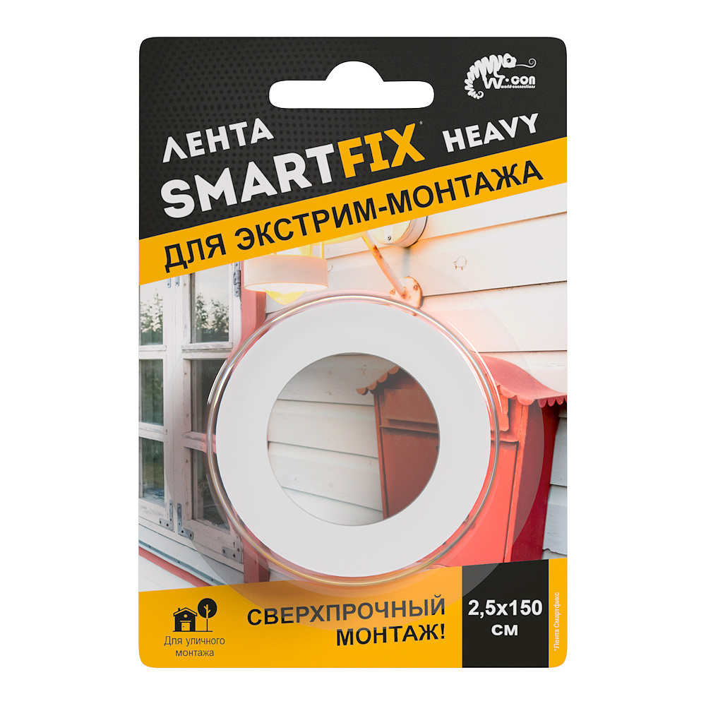 Клейкая лента монтажная двусторонняя "SmartFix Heavy", 25x1.5 мм/м
