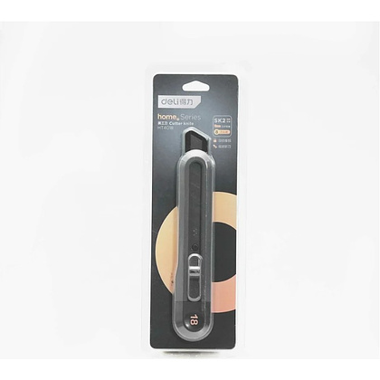 Нож строительный Deli HS EHT4018, 18 мм, Soft Touch, черный - 11