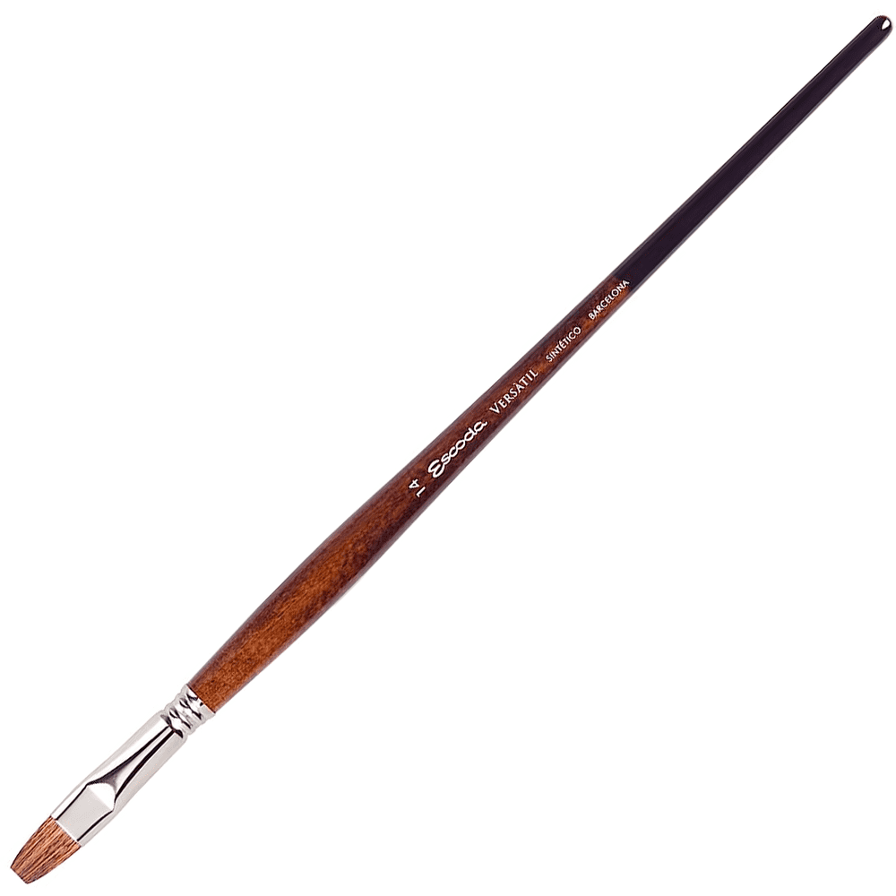 Кисть "Escoda Versatil Brush L/H", синтетика, темно-коричневый, плоская, №14