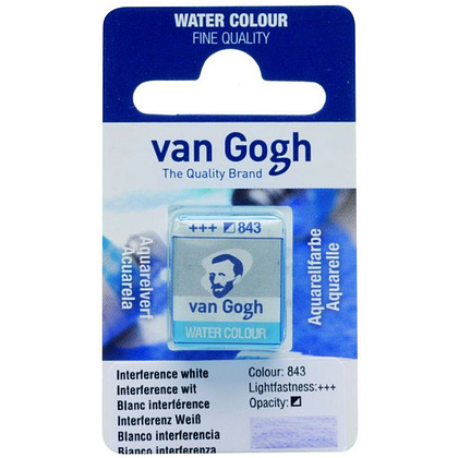 Краски акварельные "Van Gogh", 843 интерферентный белый, кювета