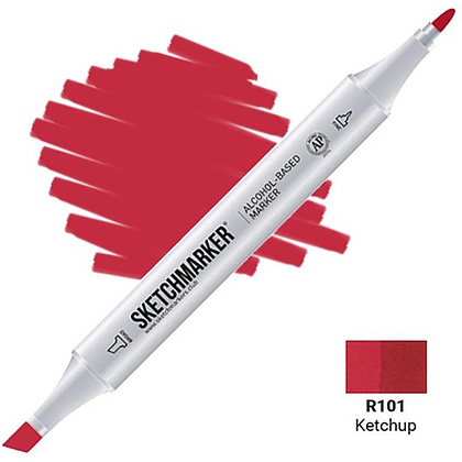 Маркер перманентный двусторонний "Sketchmarker", R101 кетчуп