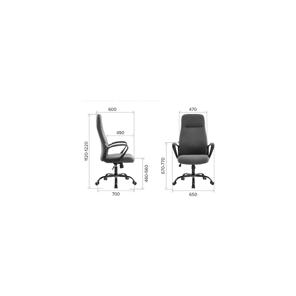 Кресло компьютерное EVERPROF Smart, ткань, черный, металл, корпус черный - 7