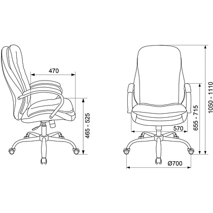 Кресло руководителя "Бюрократ T-9950SL Fabric", ткань, металл, серый - 5