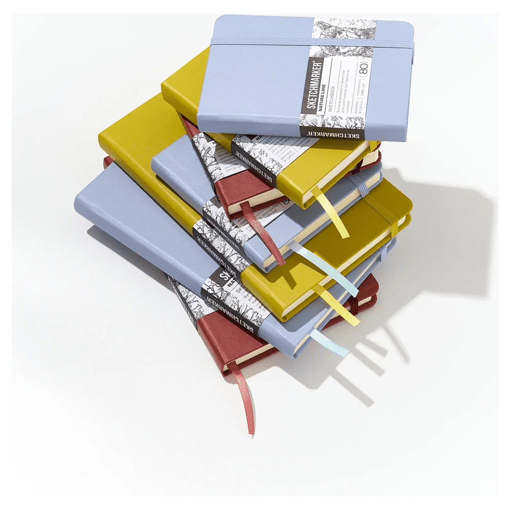 Скетчбук "Sketchmarker", 13х21 см, 140 г/м2, 80 листов, пыльный голубой - 9