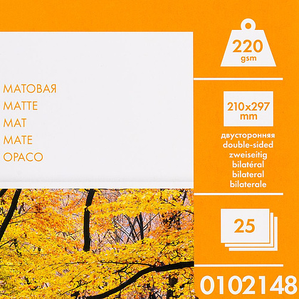 Фотобумага матовая для струйной фотопечати "Lomond", А4, 25 листов, 220 г/м2 - 2