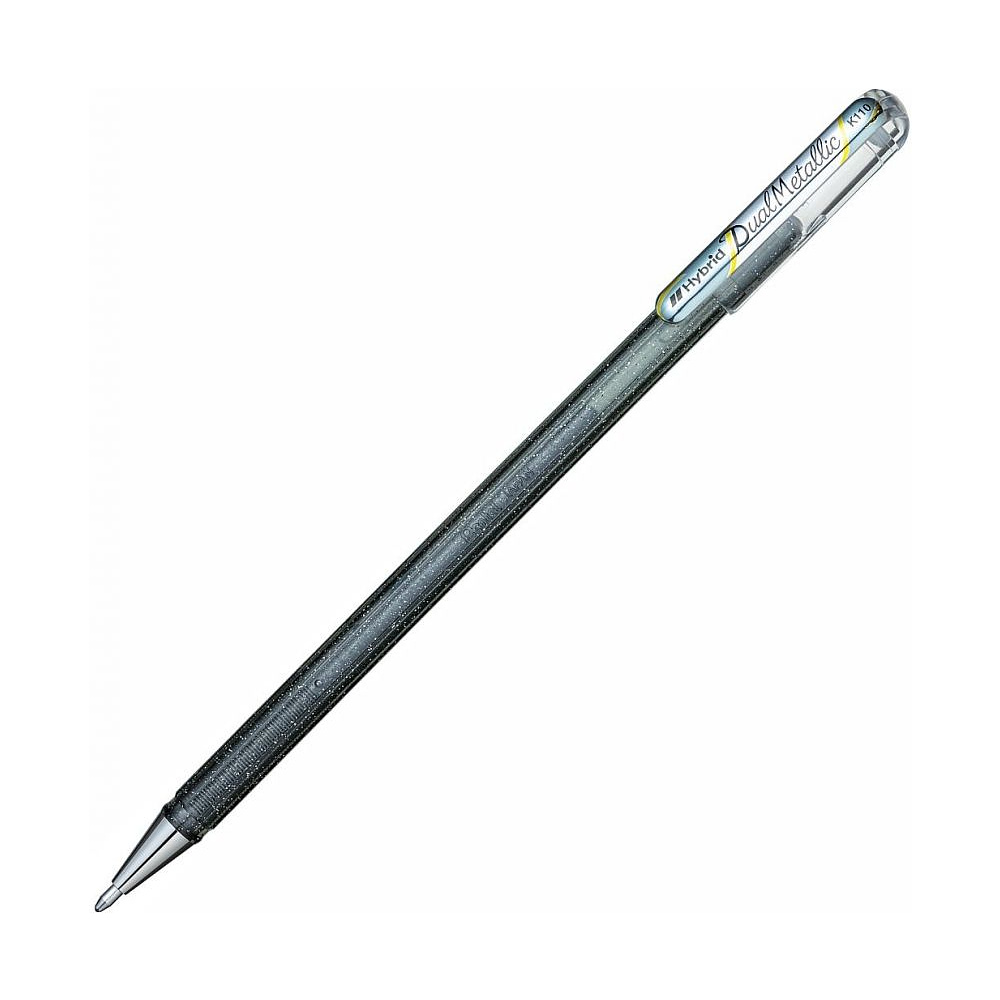 Ручка гелевая "Dual Metallic", 1.0 мм, голубой, стерж. голубой - 5