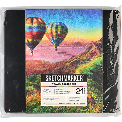 Цветные карандаши акварельные "Sketchmarker Путешествия", 24 цвета, жестяной пенал - 2