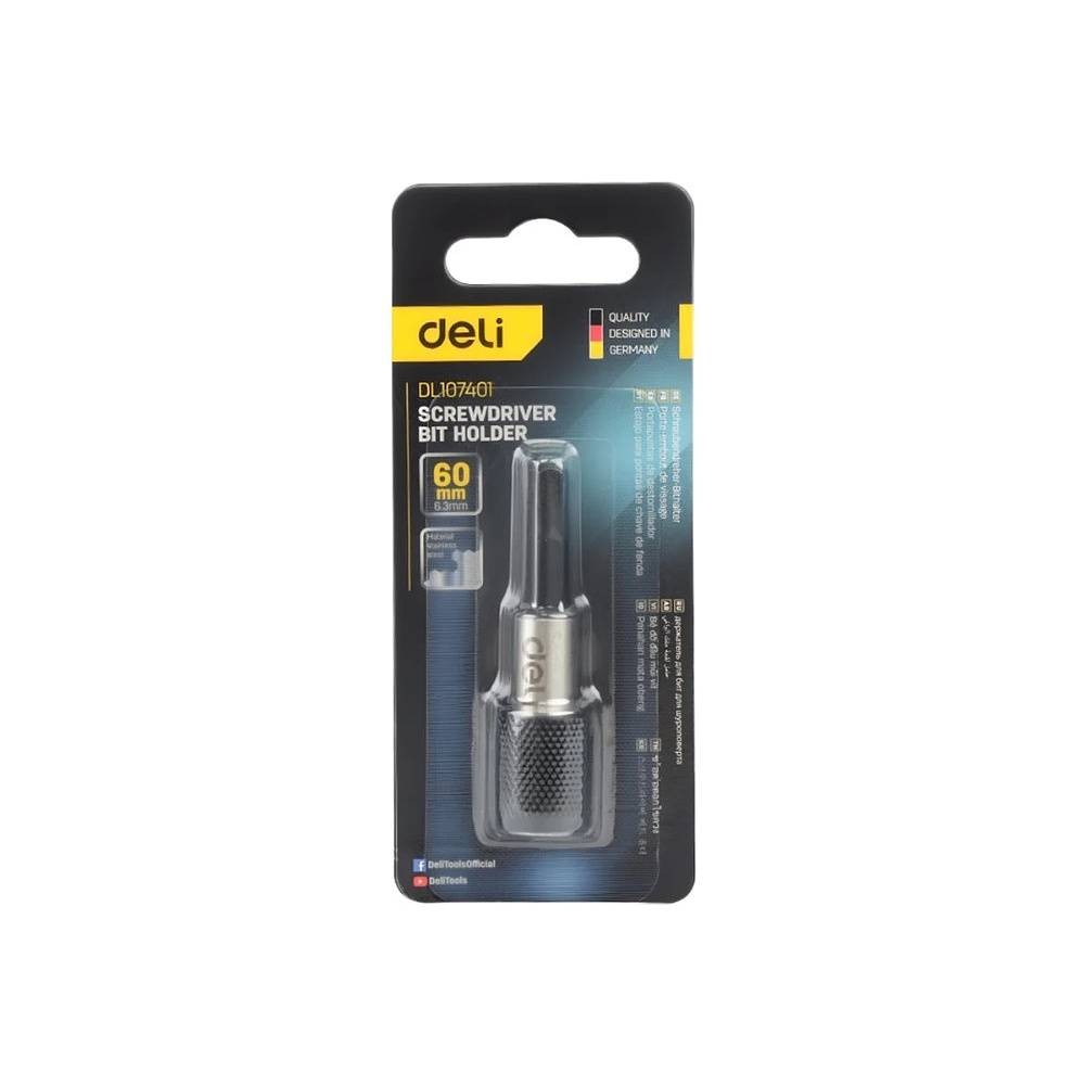 Держатель бит (насадок) Deli YS EDL107401, магнитный, набор 2 шт., 60мм, 1/4", с фиксатором