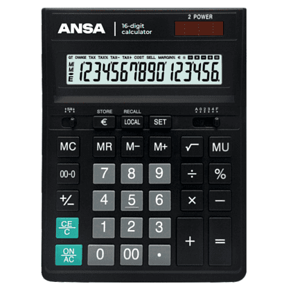 Калькулятор настольный Ansa "AN664S", 16-разрядный, черный