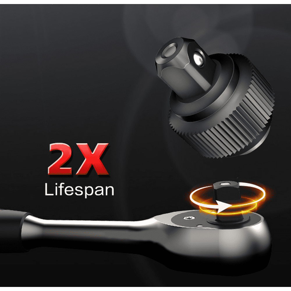 Набор инструмента 1/4", 3/8", 1/2" Deli RS EDQ45216, 216 предметов - 7