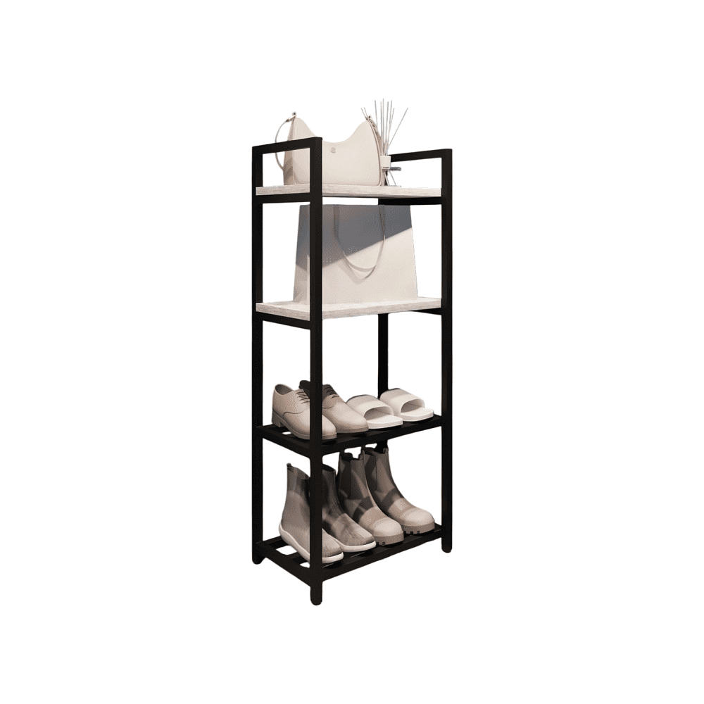 Обувница ALLERD 2+2 RION, черный муар, 440х250х1030, энигма