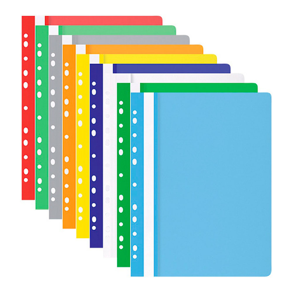 Папка-скоросшиватель с перфорацией "Office Product", А4, синий - 2