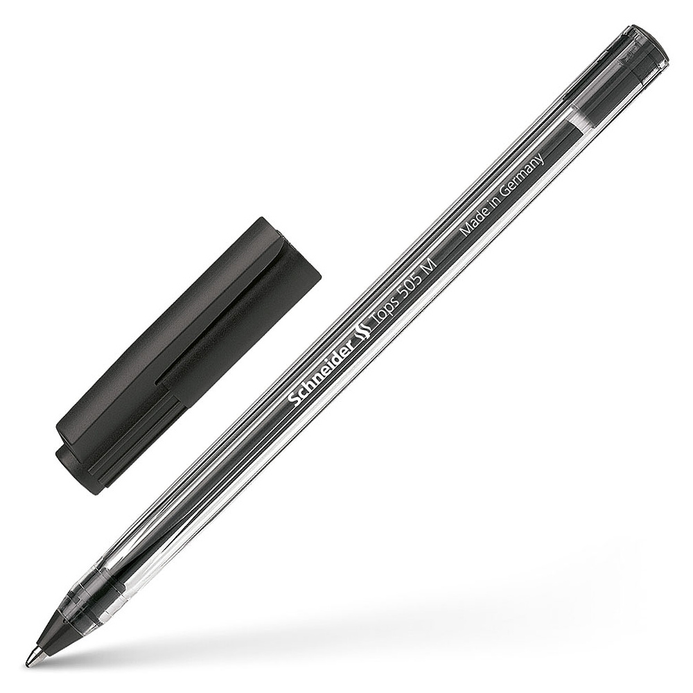 Ручка шариковая "Schneider Tops M", 0.5 мм, прозрачный, стерж. черный
