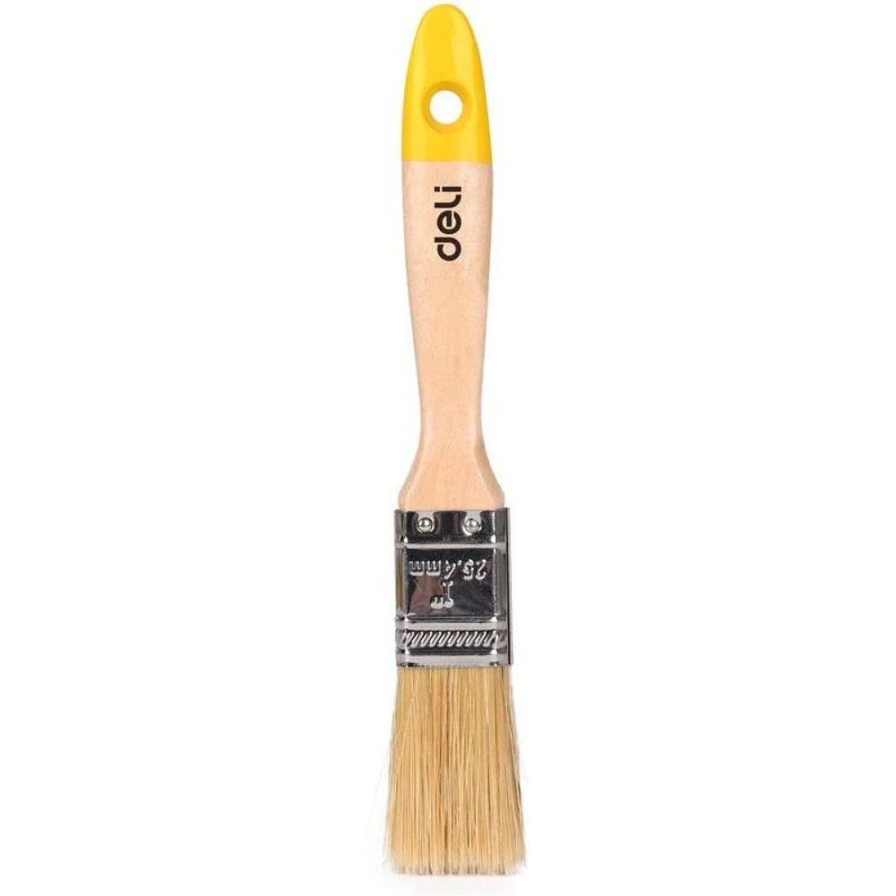 Кисть малярная плоская Deli YS EDL509121, 1"-25 мм, деревянная рукоятка, искусственная щетина