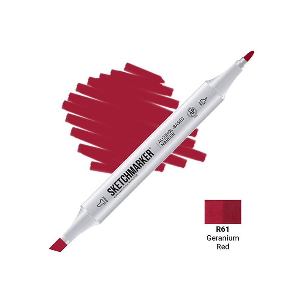 Маркер перманентный двусторонний "Sketchmarker", R61 красная герань