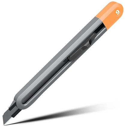 Нож строительный Deli HS HT4009C, 9 мм, Soft Touch, оранжевый