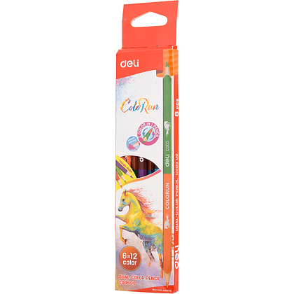 Цветные карандаши "ColoRun", двусторонние, 12 цветов - 3