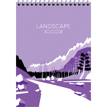 Блокнот "Landscape", А5, 80 листов, клетка, ассорти 