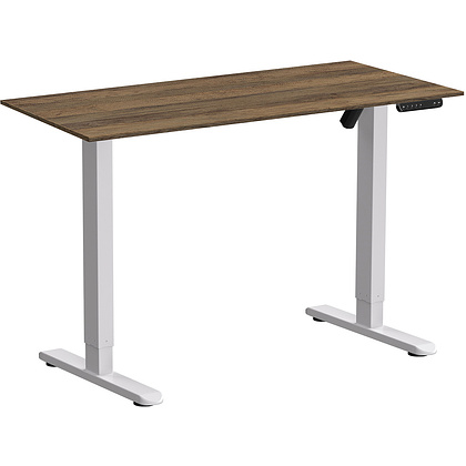 Стол с электроприводом WellDesk Basic 1300x675х18 белый/дуб санта-фе винтаж (9191460+9178196)