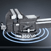 Тиски стальные Deli YS EDL2904Z, поворотные, с наковальней, 4"-100 мм - 4