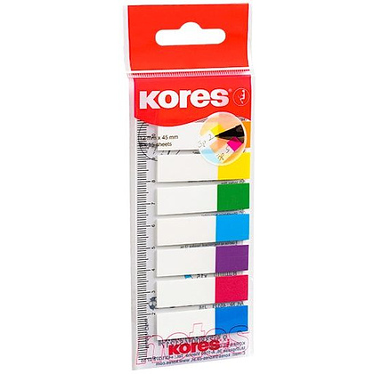 Закладки клейкие "Kores", 12x45 мм, 120 шт, ассорти