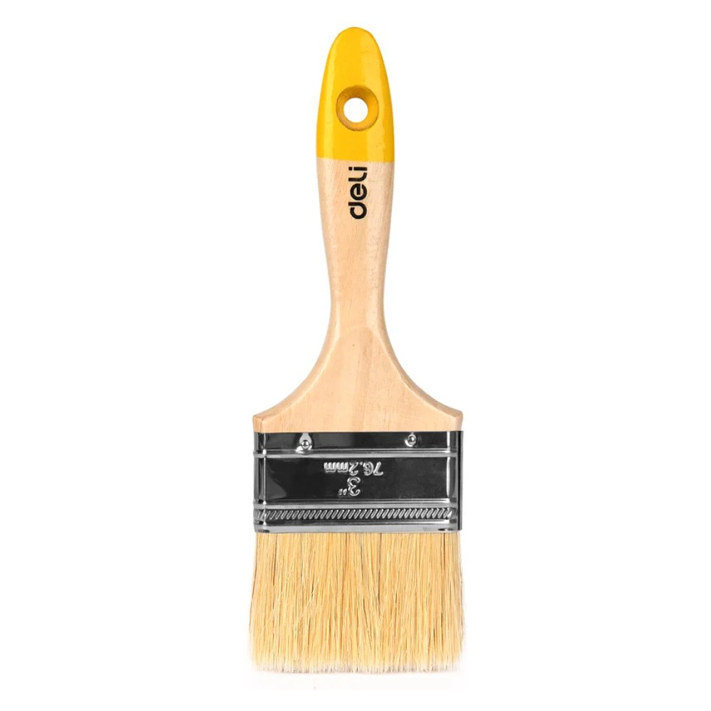 Кисть малярная плоская Deli YS EDL509123, 3"-75 мм, деревянная рукоятка, искусственная щетина
