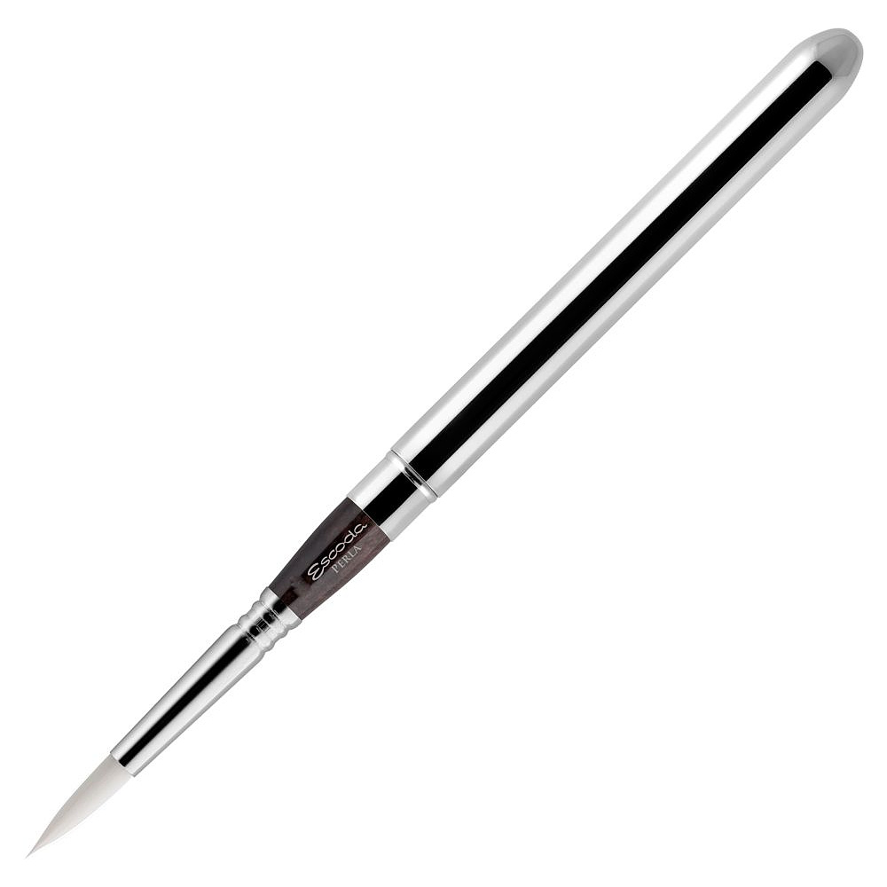 Кисть "Escoda Perla 1438", синтетика белая, круглая, складная, №12