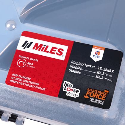 Набор инструментов Miles "5585KM3-D8-D10", степлер скобозабивной + скобы - 14