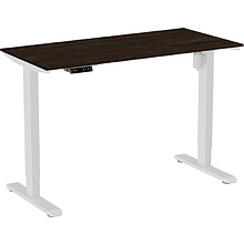 Стол с электроприводом WellDesk Light 1300x675х18 белый/дуб термо черно-коричневый (9116310+9178193)