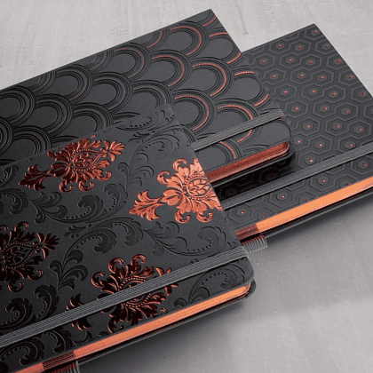 Блокнот "Copper honeycomb", А5, 96 листов, черный, срез бронзовый - 5