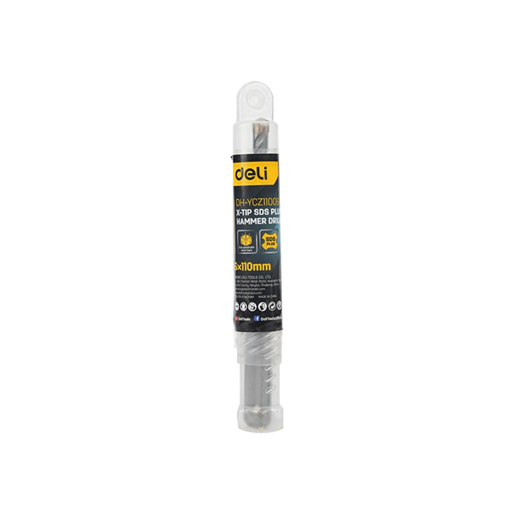 Бур по бетону Deli YS EDH-YCZ11006-E1, 6x110 мм, X-Tip, SDS-PLUS - 4