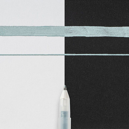 Ручка гелевая "Gelly Roll Metallic", 1.0 мм, прозрачный, стерж. темно-зеленый - 2
